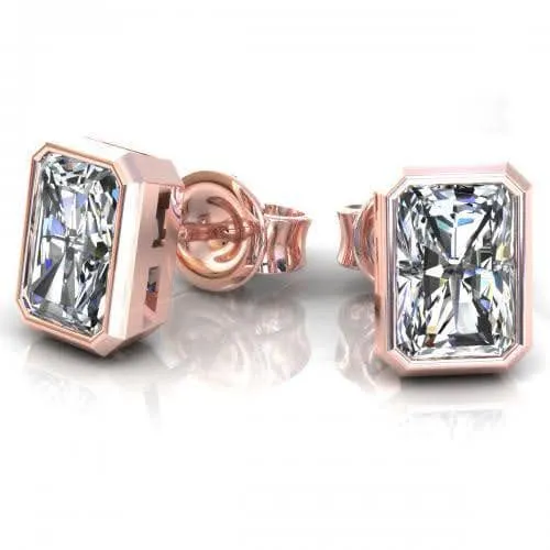 0.25-2.00 CT Radiant Cut Diamonds - Stud Earrings