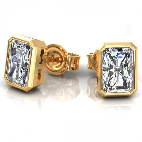 0.25-2.00 CT Radiant Cut Diamonds - Stud Earrings