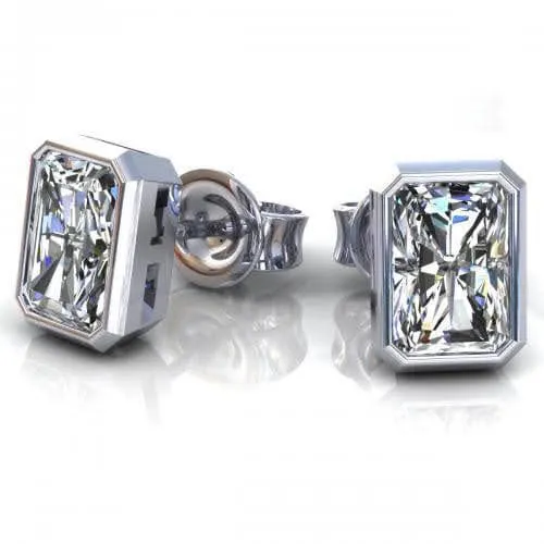 0.25-2.00 CT Radiant Cut Diamonds - Stud Earrings