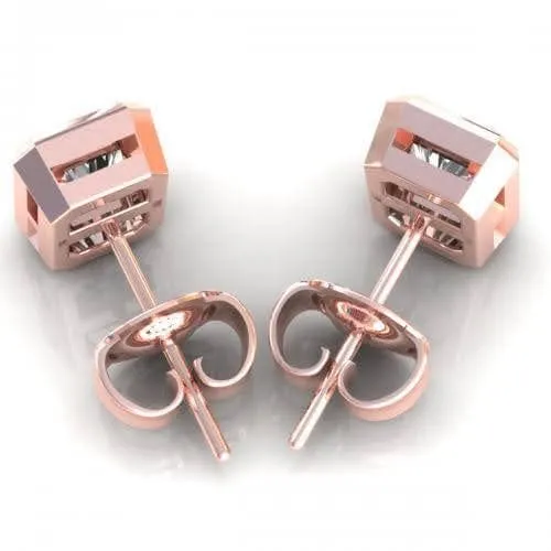 0.25-2.00 CT Radiant Cut Diamonds - Stud Earrings