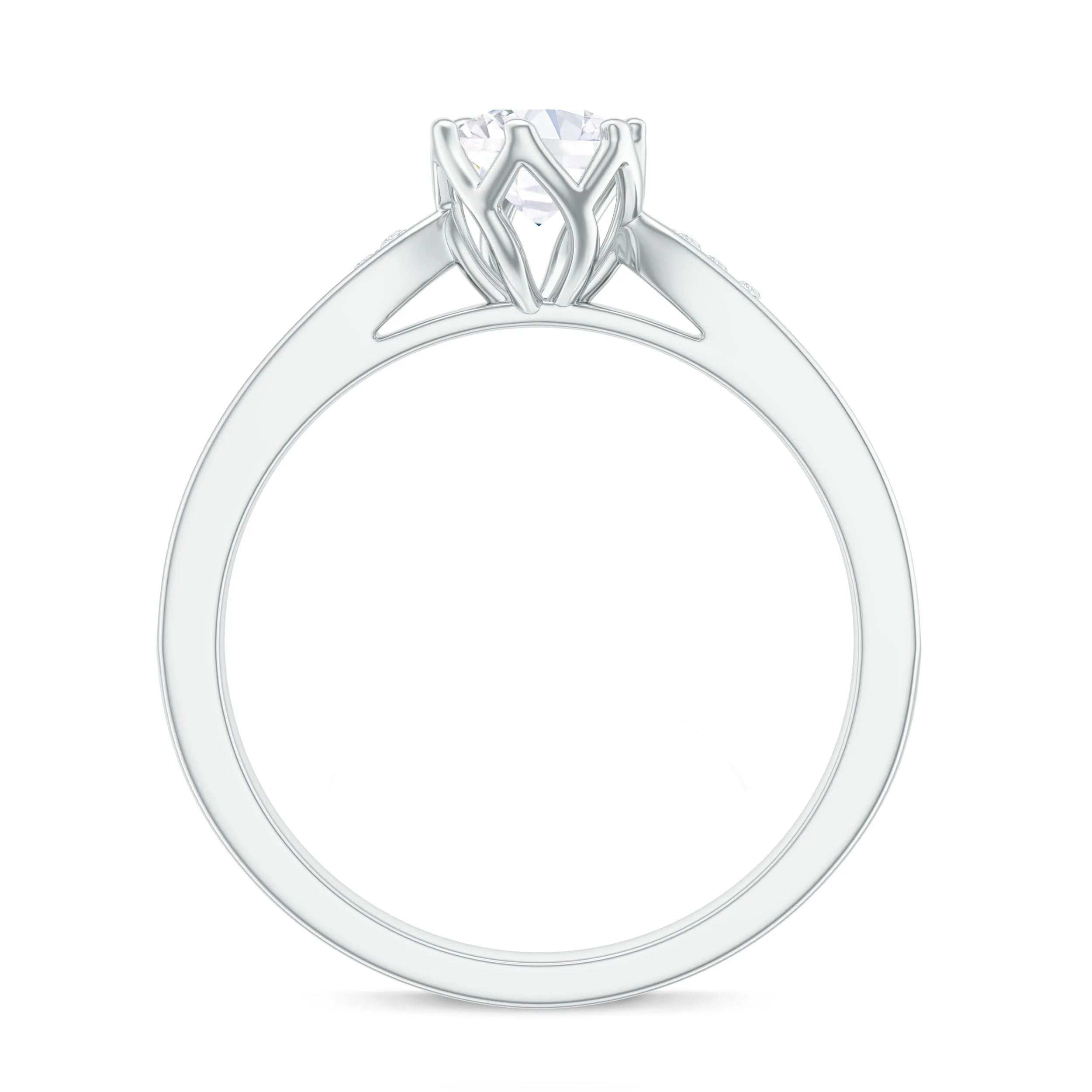 0.75 CT Zircon Solitaire Engagement Ring