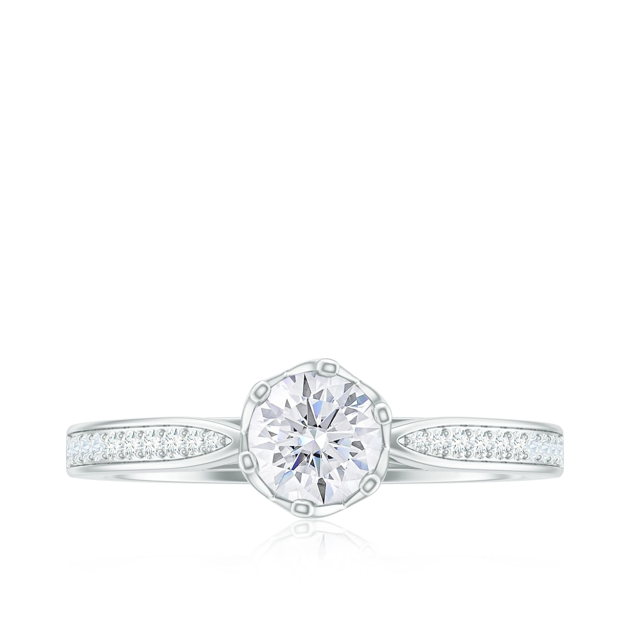 0.75 CT Zircon Solitaire Engagement Ring