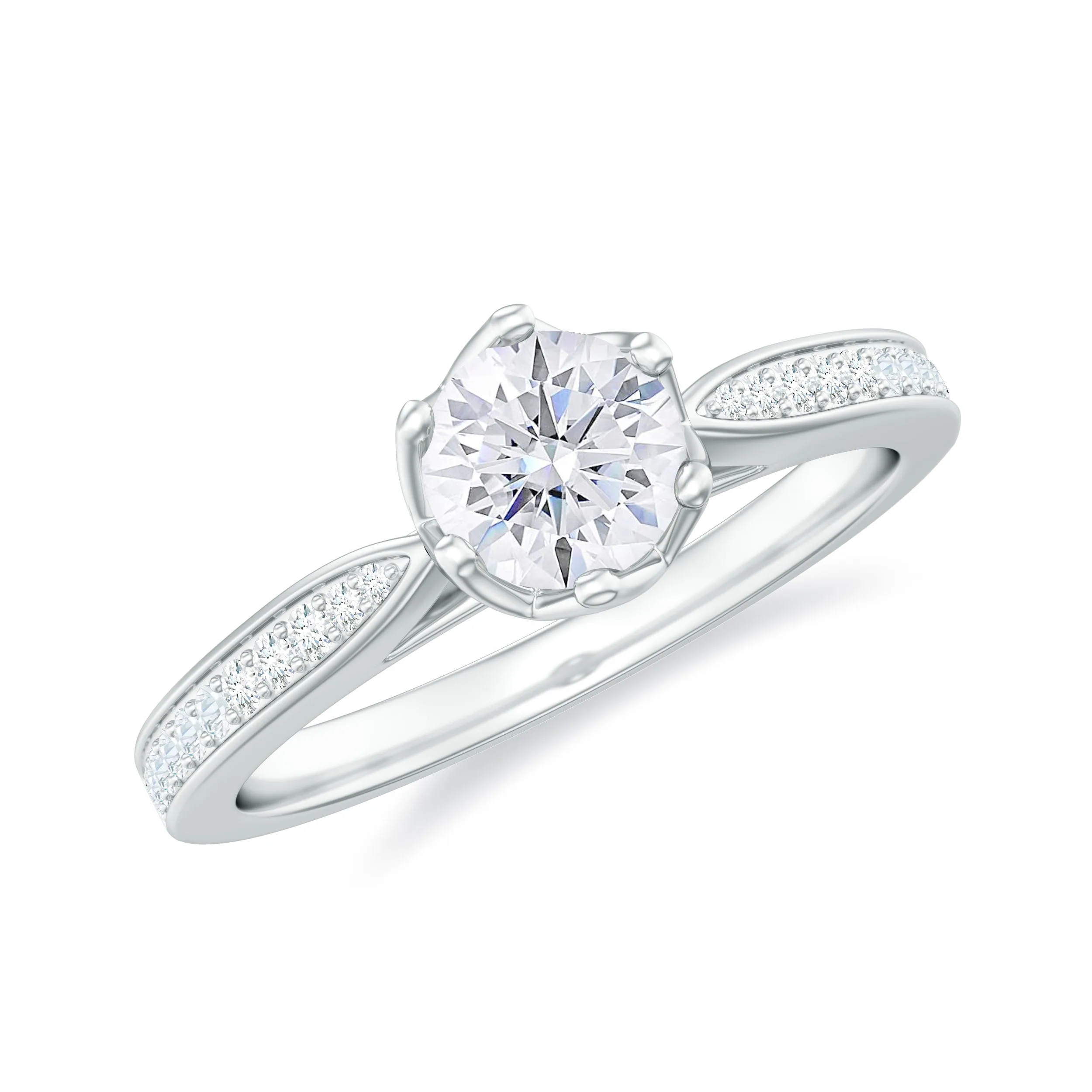 0.75 CT Zircon Solitaire Engagement Ring