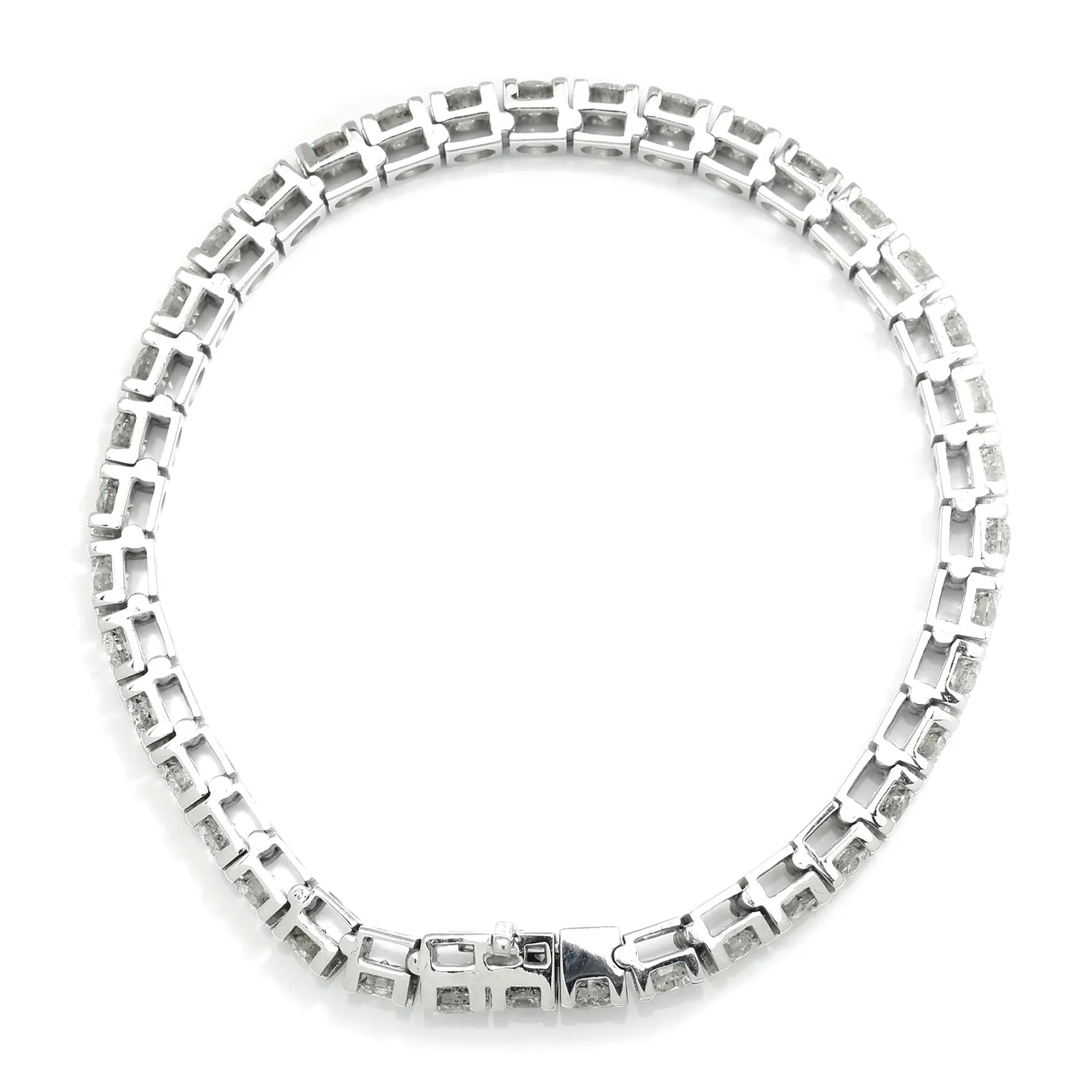 10.00 Carat Round Diamond Tennis Line Bracelet 14k White Gold 7"