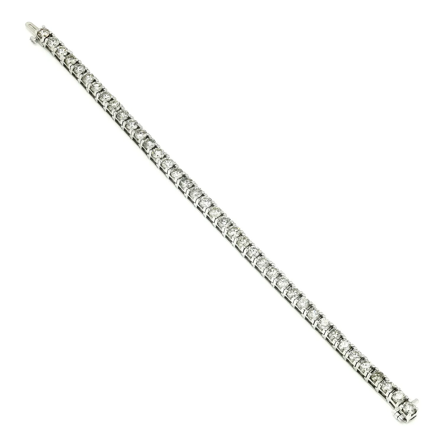 10.00 Carat Round Diamond Tennis Line Bracelet 14k White Gold 7"