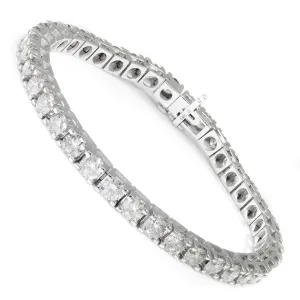 10.00 Carat Round Diamond Tennis Line Bracelet 14k White Gold 7"