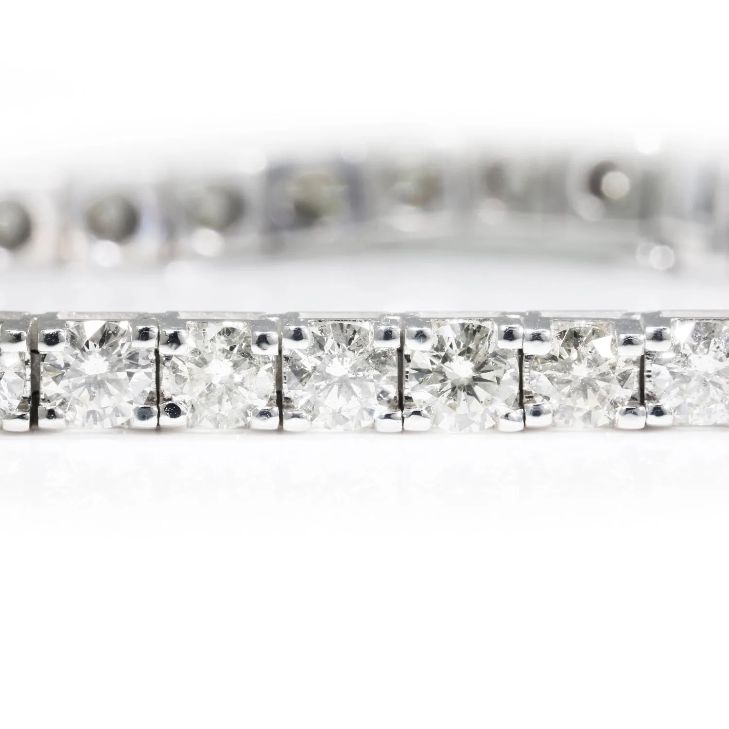 10.00 Carat Round Diamond Tennis Line Bracelet 14k White Gold 7"