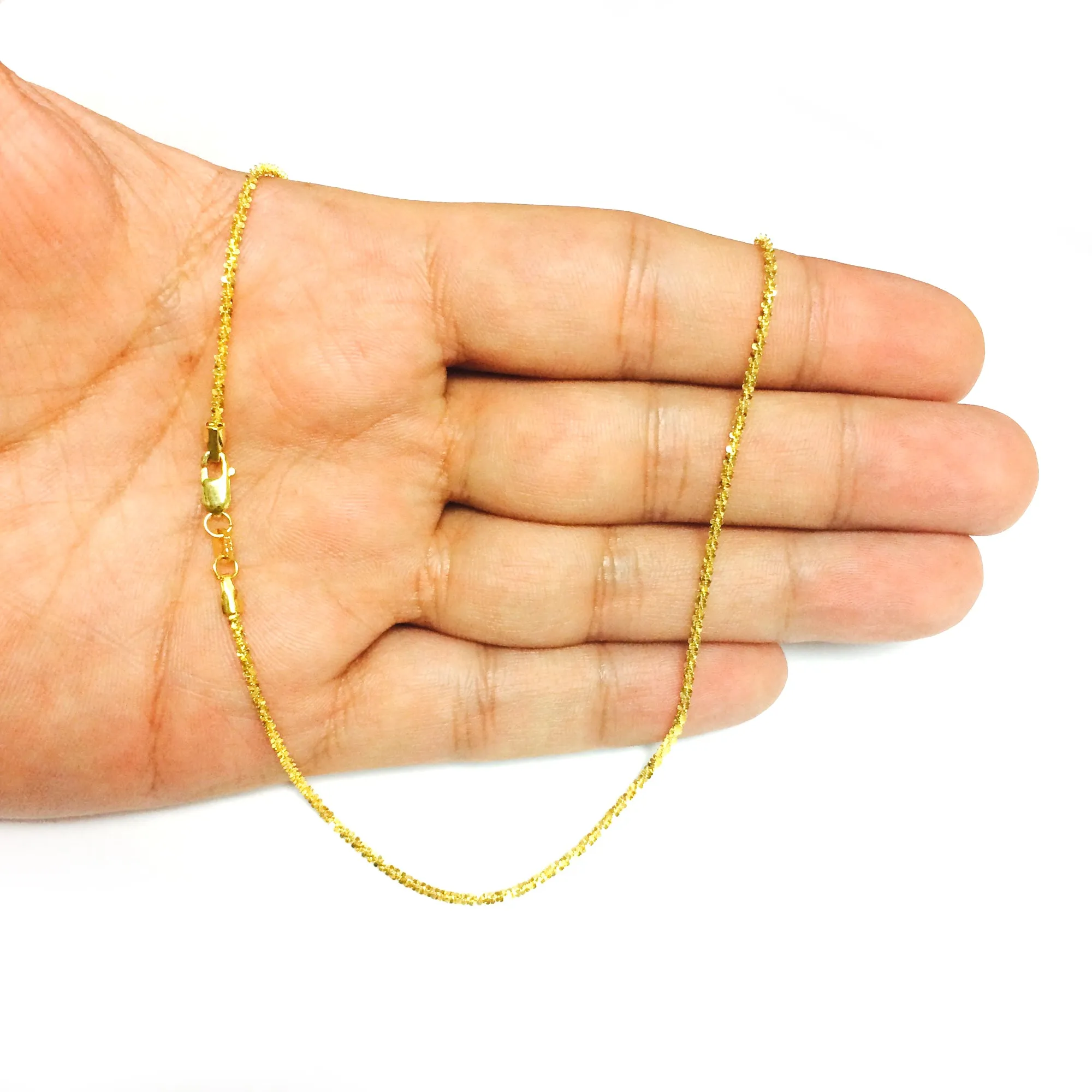 10k Yellow Gold Sparkle Chain Bracelet, 1.5mm, 10"