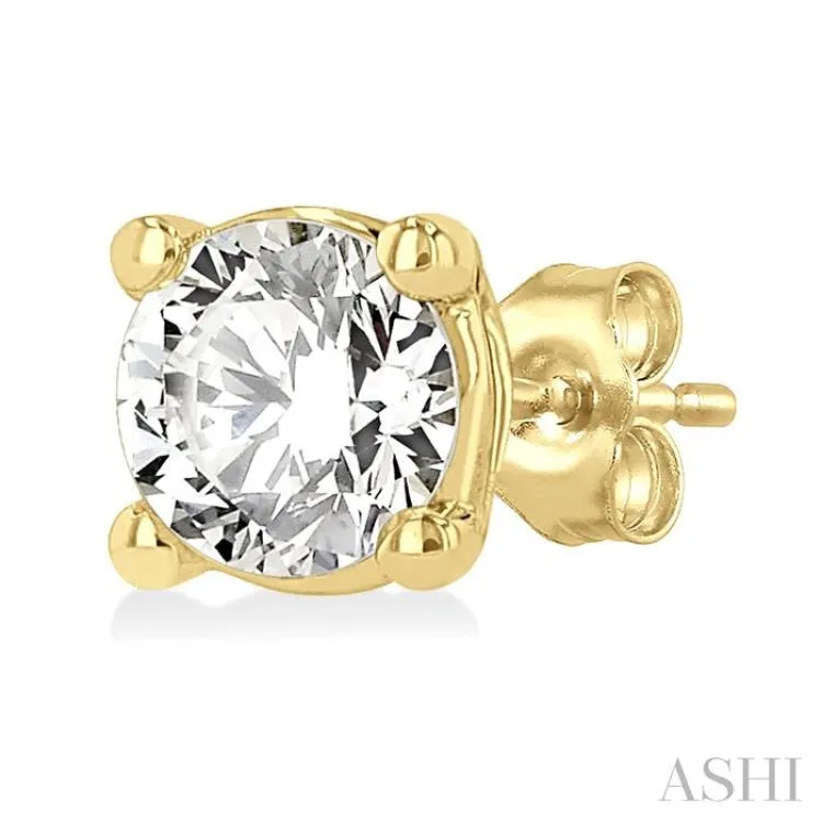 1/3 ctw Round Cut Diamond Stud Earring in 14K Yellow Gold