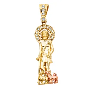 14K CZ SAN LAZARO PENDANT