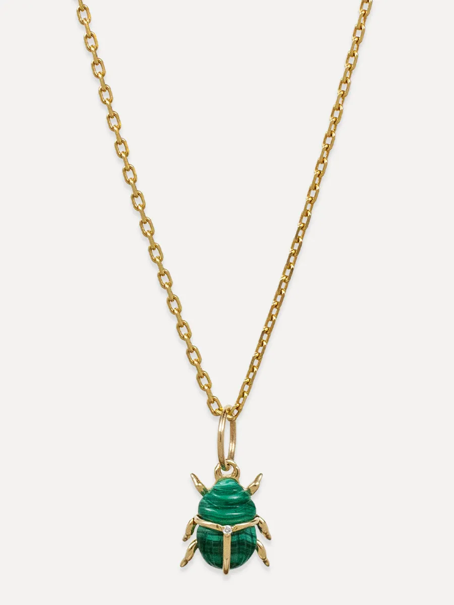 14K Gemstone Scarab Charm