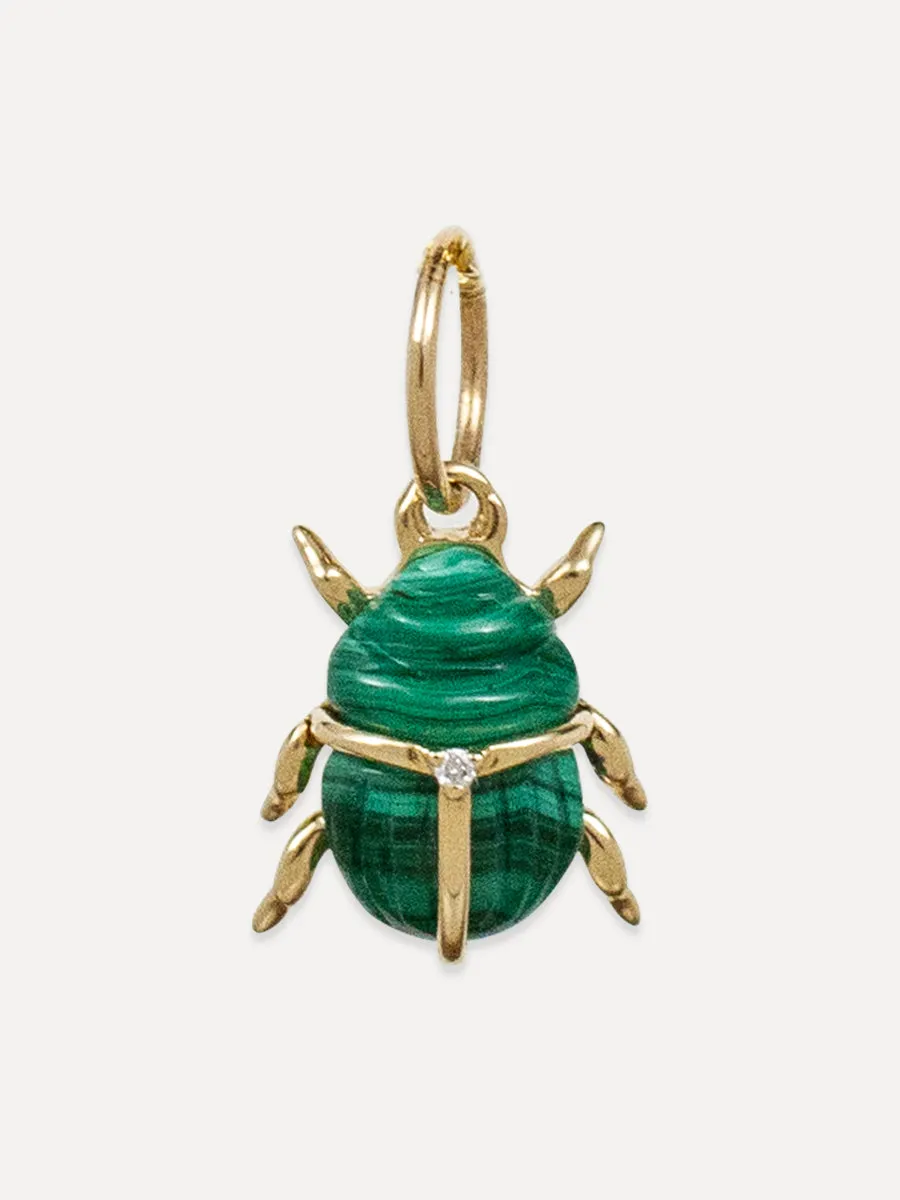 14K Gemstone Scarab Charm