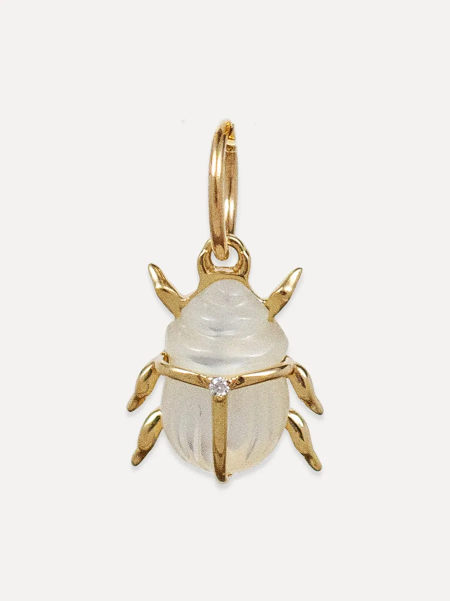 14K Gemstone Scarab Charm