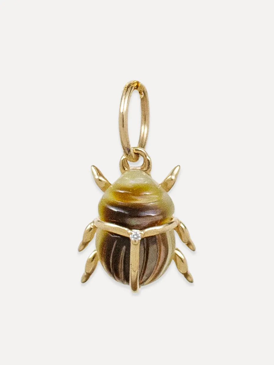 14K Gemstone Scarab Charm