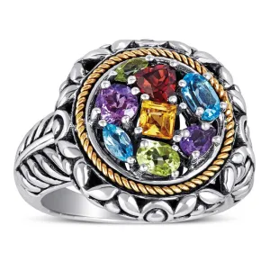 14k gold and 925 sterling silver multicolor ring (145NR5147T)