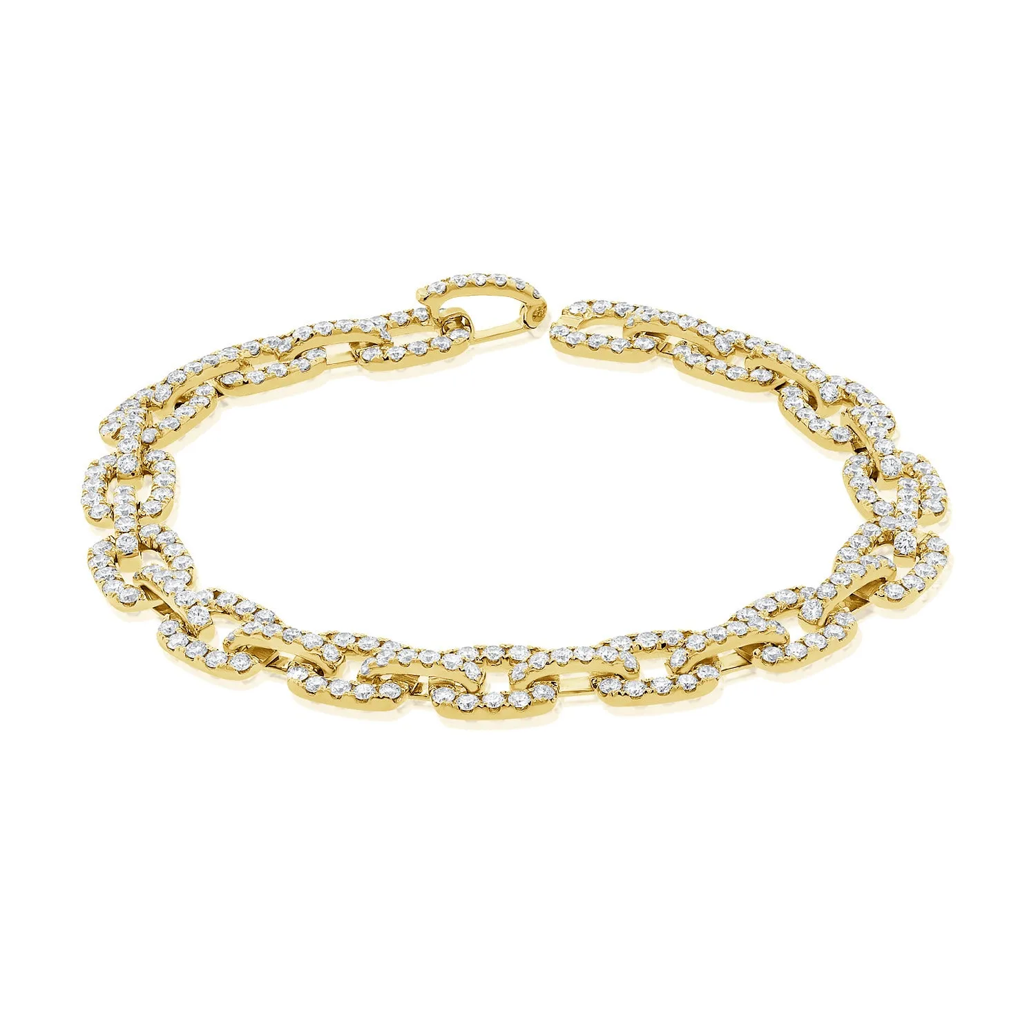 14K Gold Diamond Link Bracelet - 4.98ct