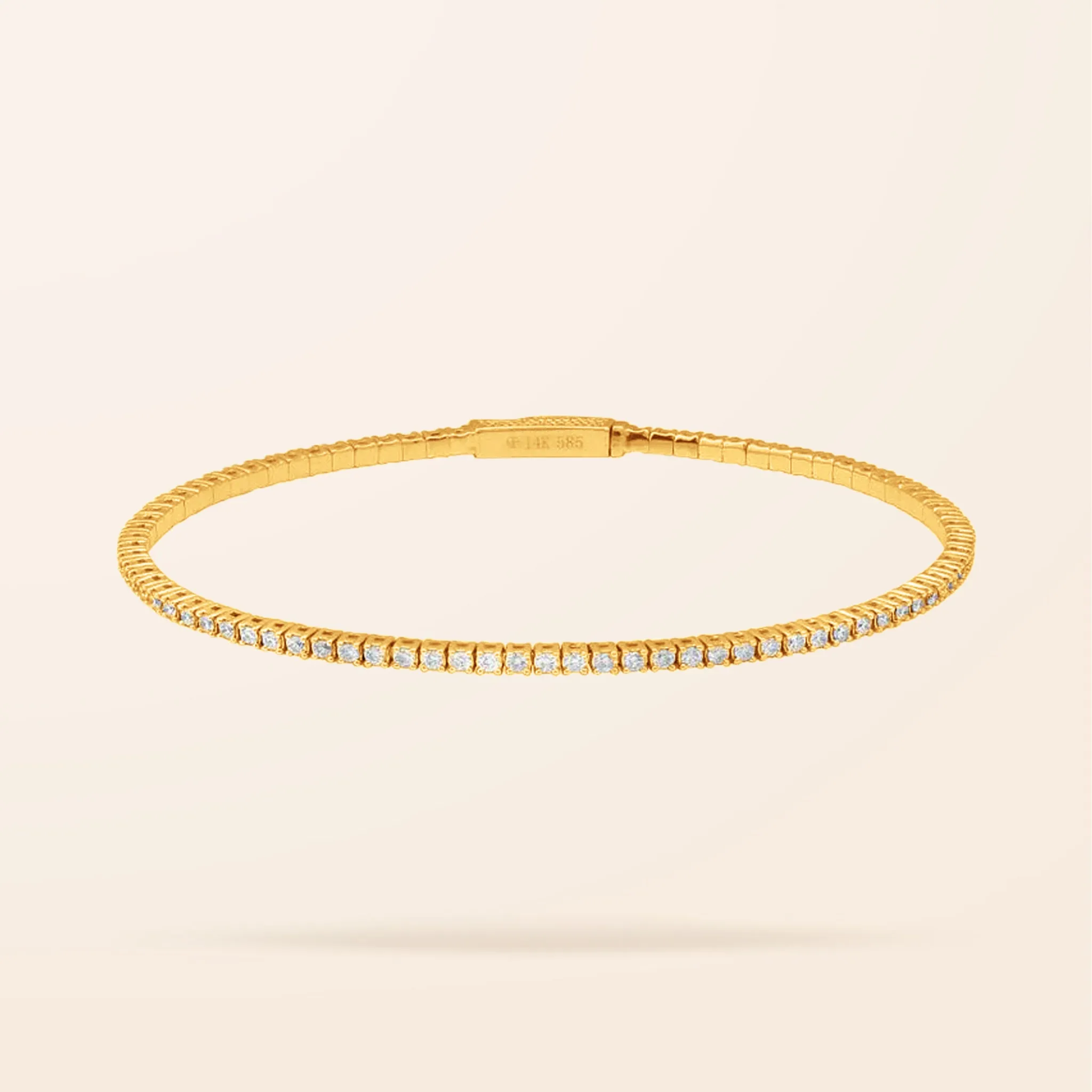 14K Gold Flexible Diamond Bangle