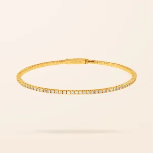 14K Gold Flexible Diamond Bangle