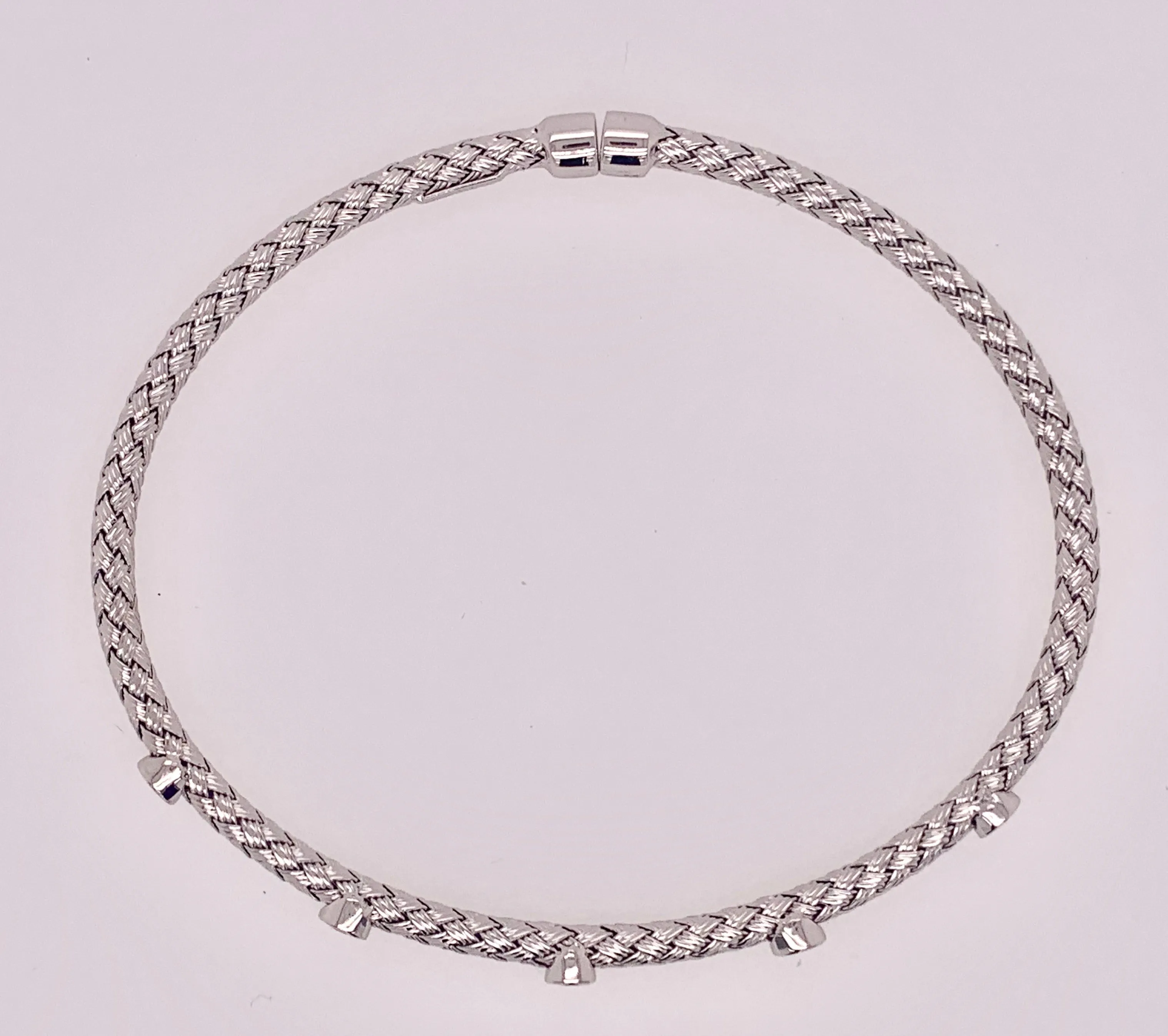 14K Woven Gold Diamond Bracelet