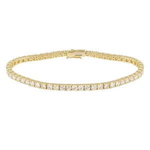 14k Yellow Gold Diamond Classis Tennis Bracelet