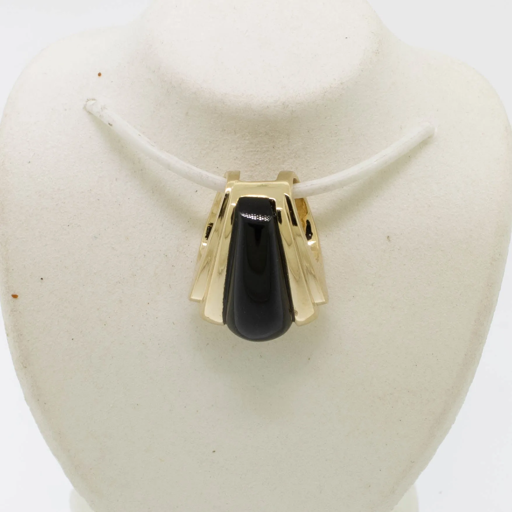 14K Yellow Gold Onyx Slide/Pendant by Siffari from our Estate Collection