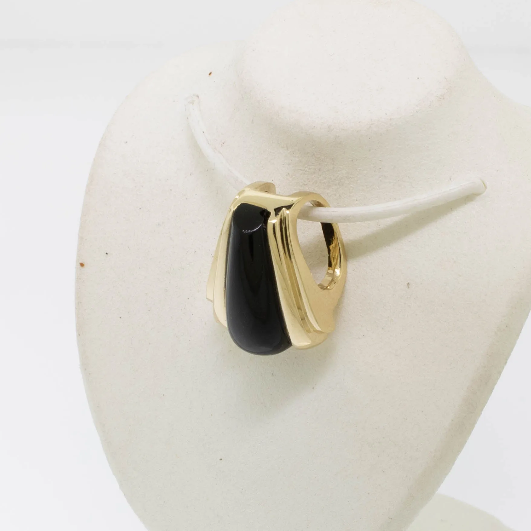 14K Yellow Gold Onyx Slide/Pendant by Siffari from our Estate Collection