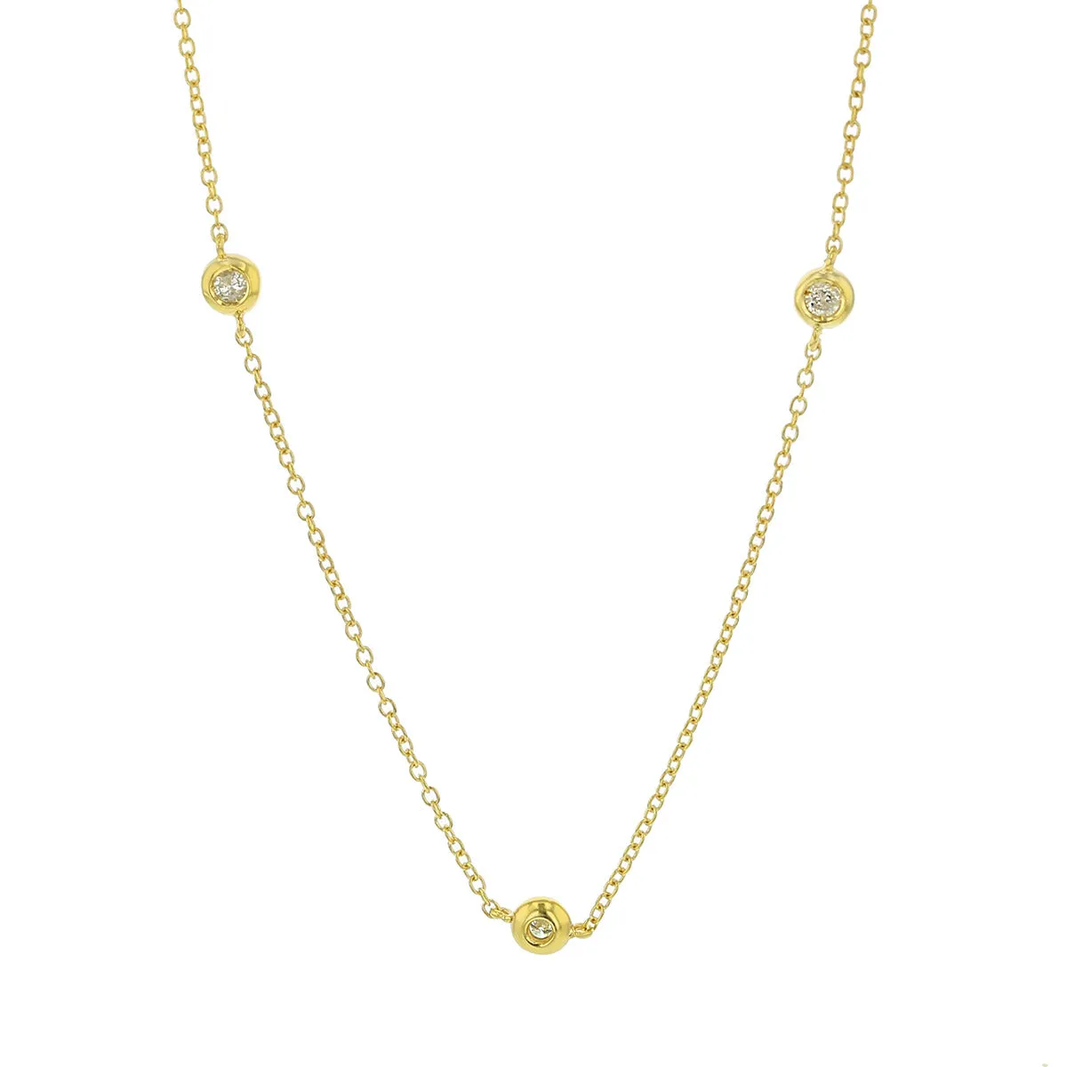 16-Inch 14K Gold Diamonds By-the-Yard Necklace