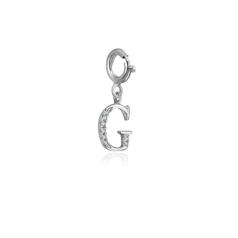 18k Gold Letter "G" Diamond Charms