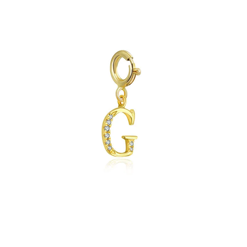 18k Gold Letter "G" Diamond Charms