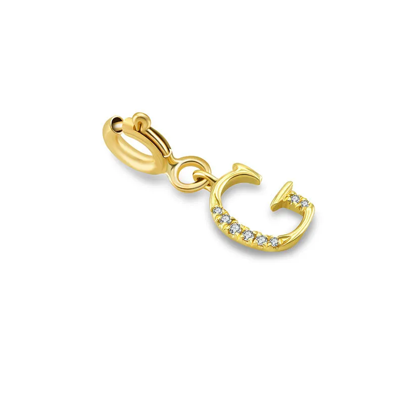 18k Gold Letter "G" Diamond Charms