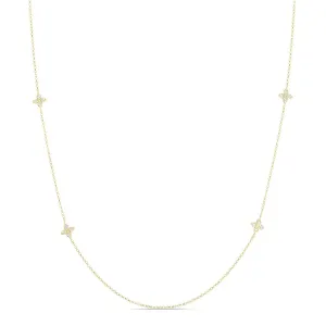 18K Yellow Gold and Diamond 10-Station Necklace