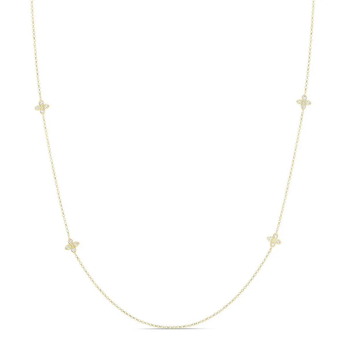 18K Yellow Gold and Diamond 10-Station Necklace