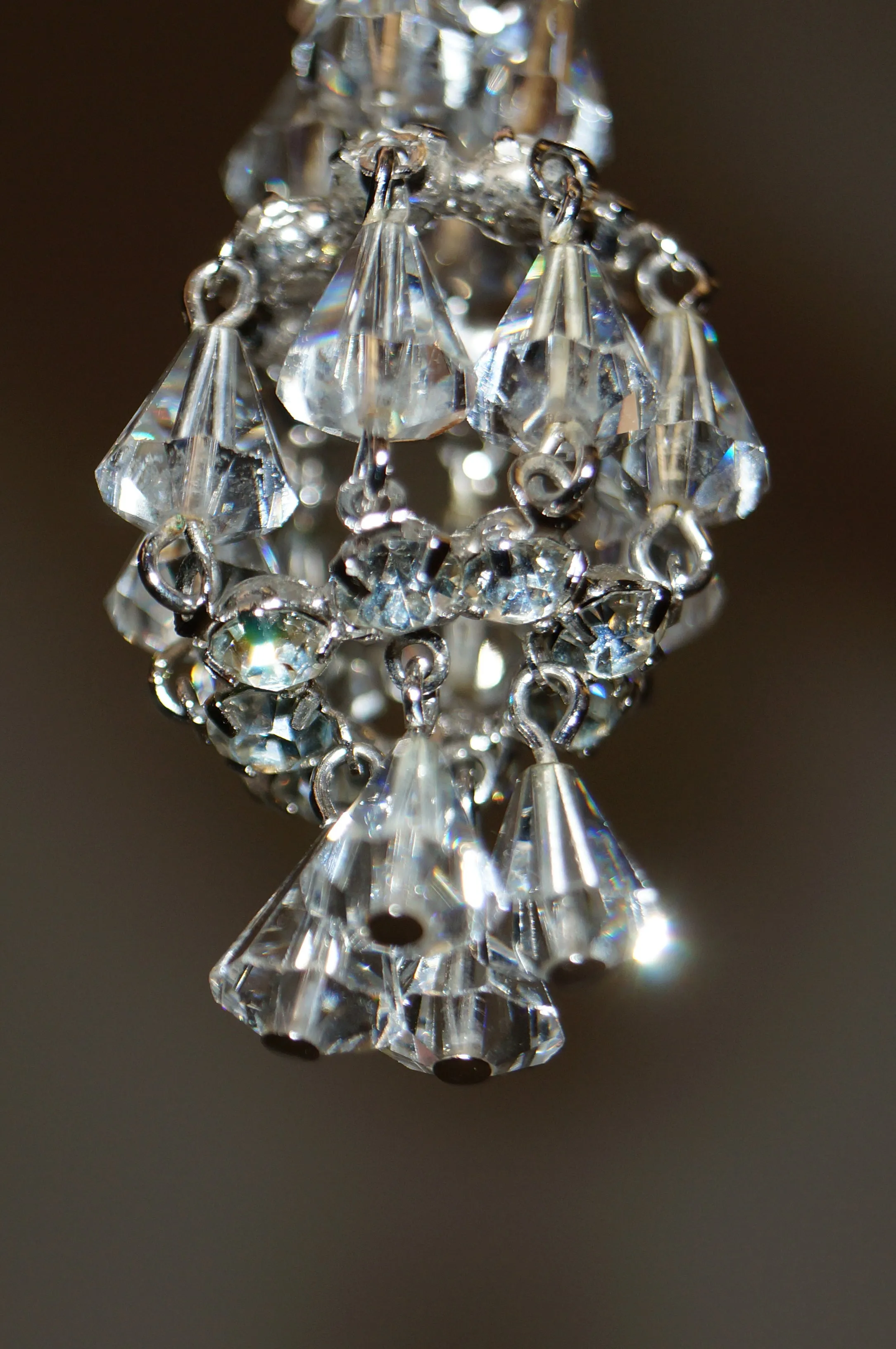 1960s Hattie Carnegie Rhinestone and Crystal Chandelier Earrings