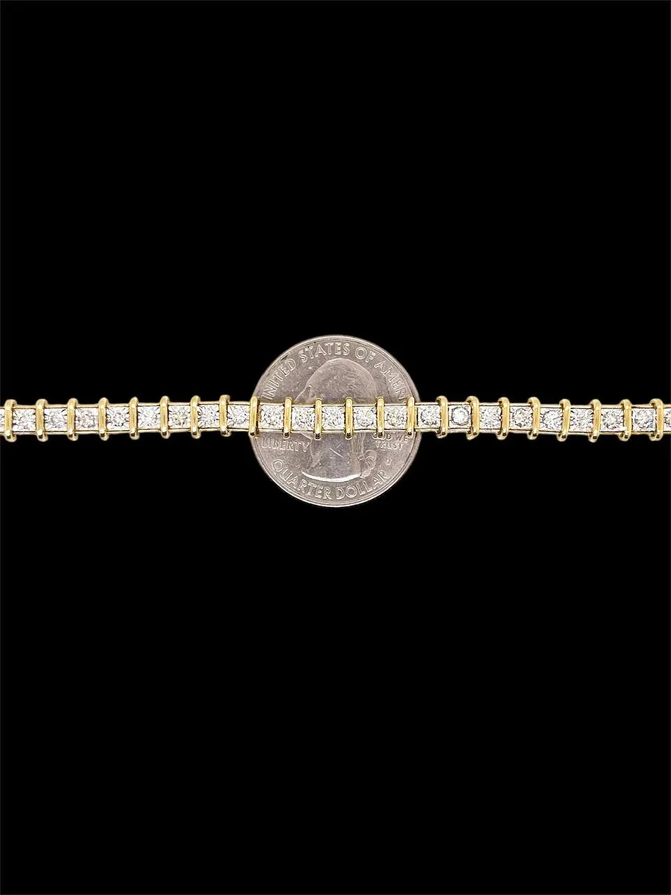 2 Ct Natural Diamond Tennis Bracelet 14k Yellow Gold 7.25 in