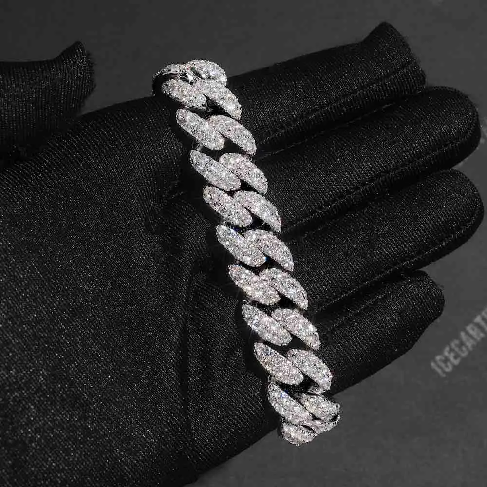 2-Row Iced Out Miami Cuban Link Bracelet 14K Gold - 15MM