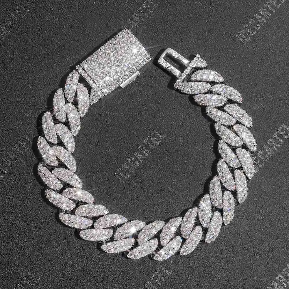 2-Row Iced Out Miami Cuban Link Bracelet 14K Gold - 15MM