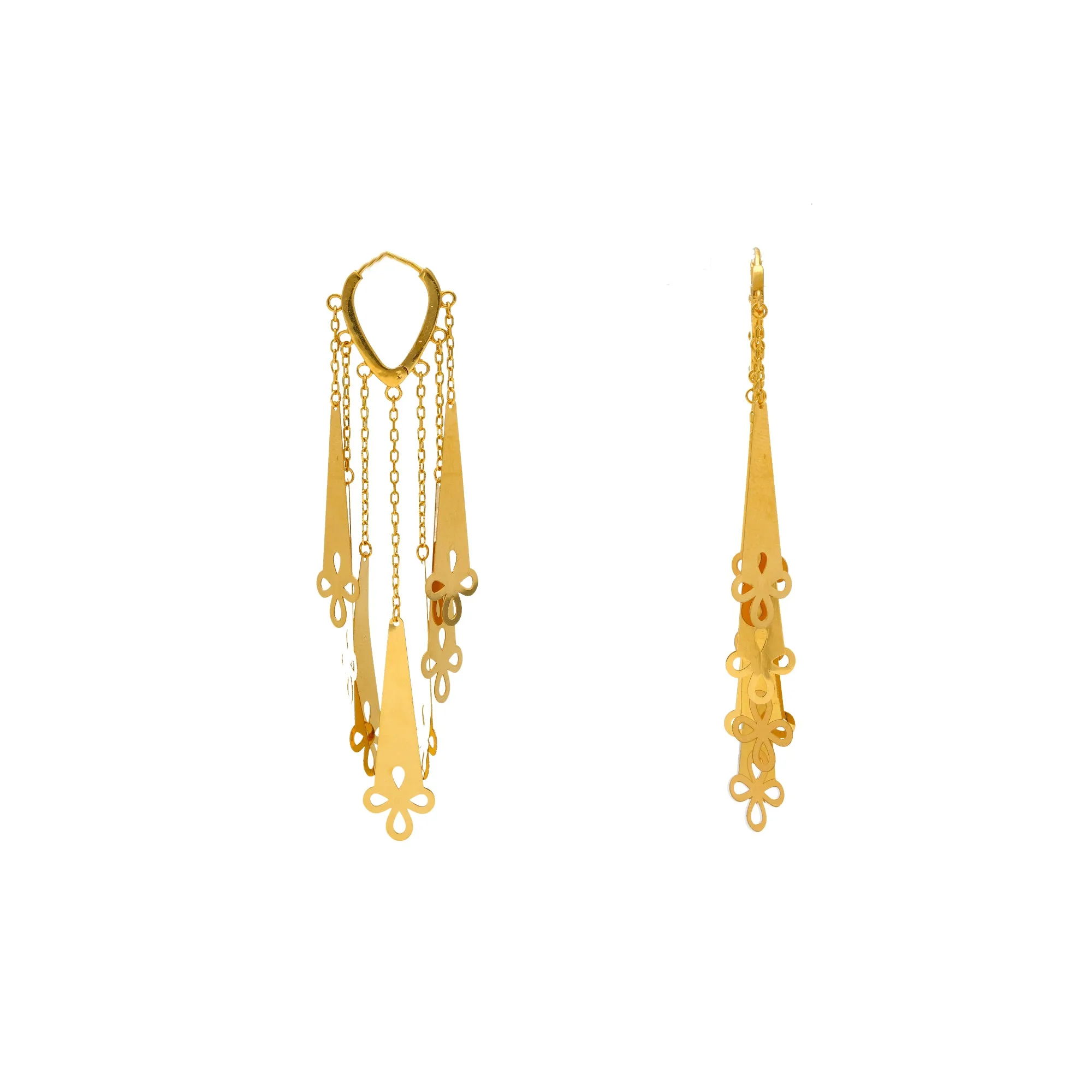 22K Yellow Gold Chandelier Earrings (6.4gm)