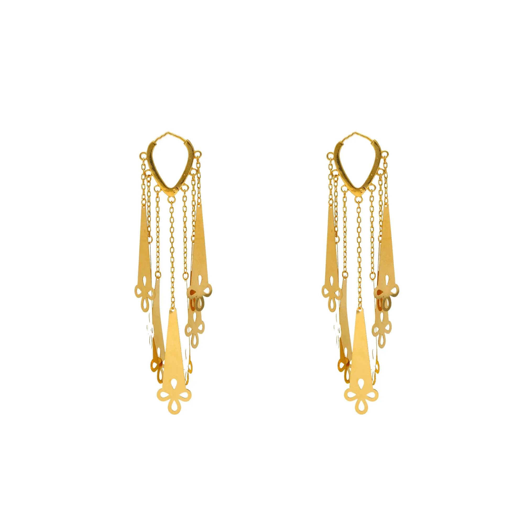 22K Yellow Gold Chandelier Earrings (6.4gm)