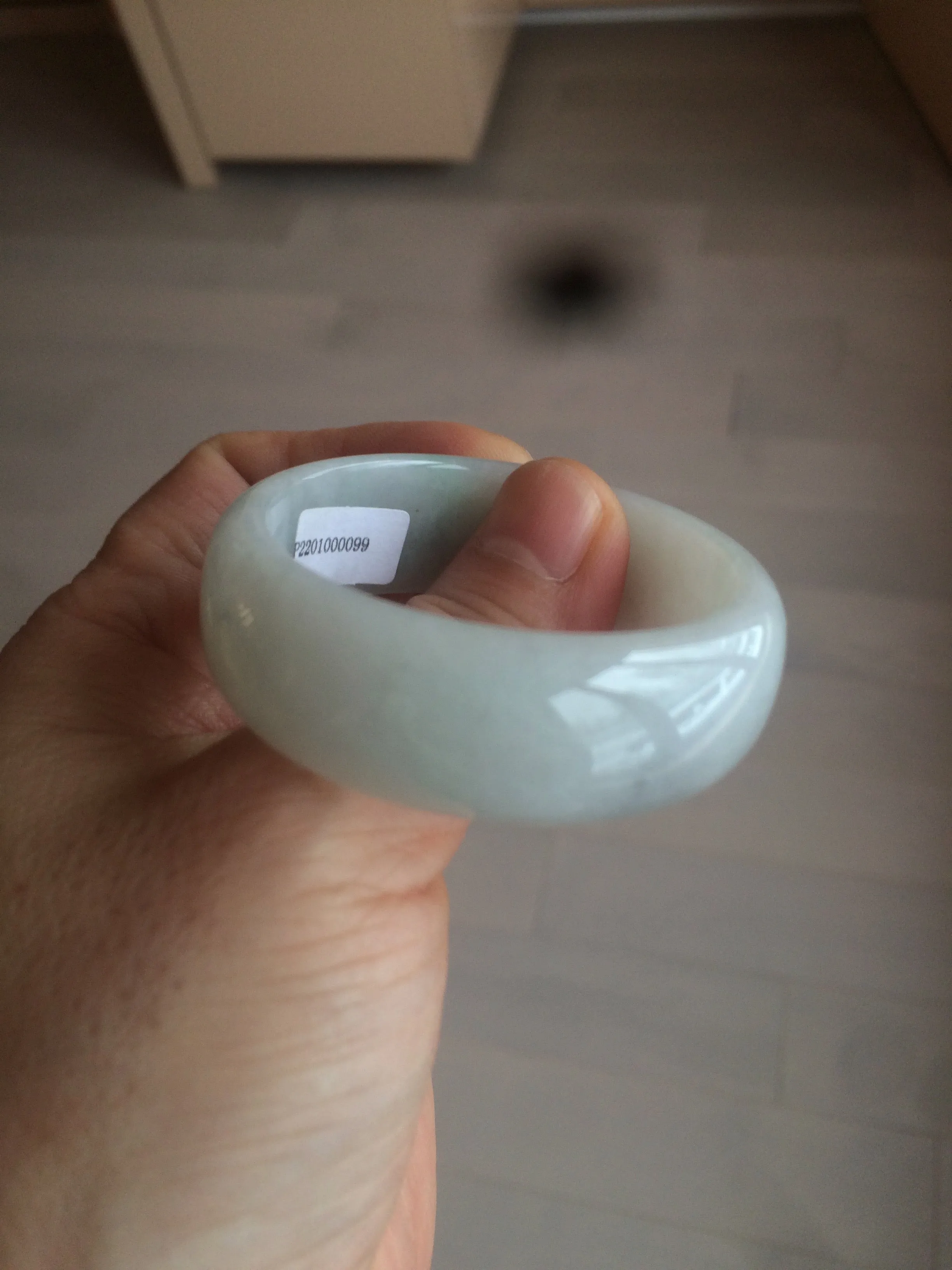 41.1mm certified Type A 100% Natural sunny green white Jadeite Jade little kid BG35-0099