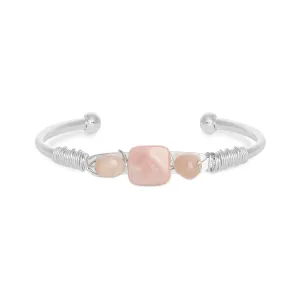 5 for 60% Off - Peach Moonstone Cuff: The Georgia (Silver)