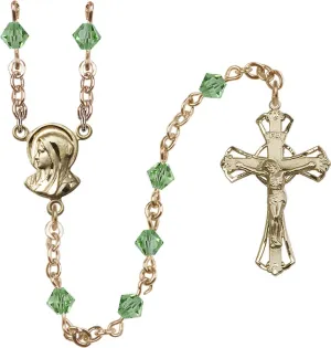 5mm Peridot Swarovski Rundell-Shaped Rosary