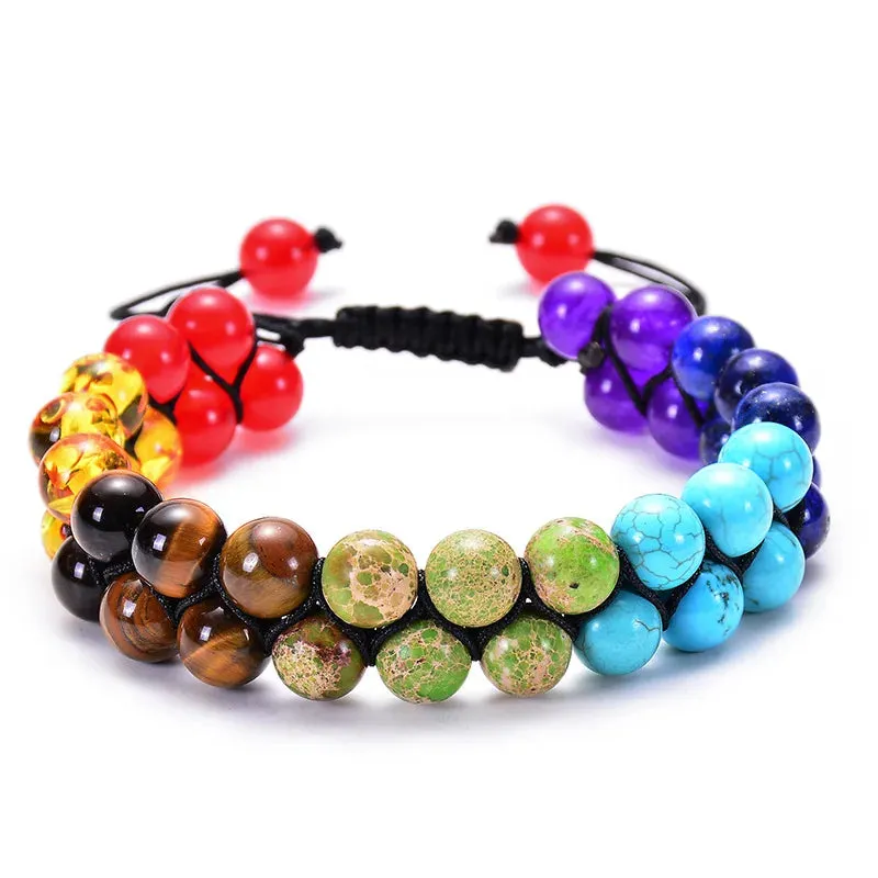 7 Chakra Stone Bead Yoga Meditation Healing Bracelet