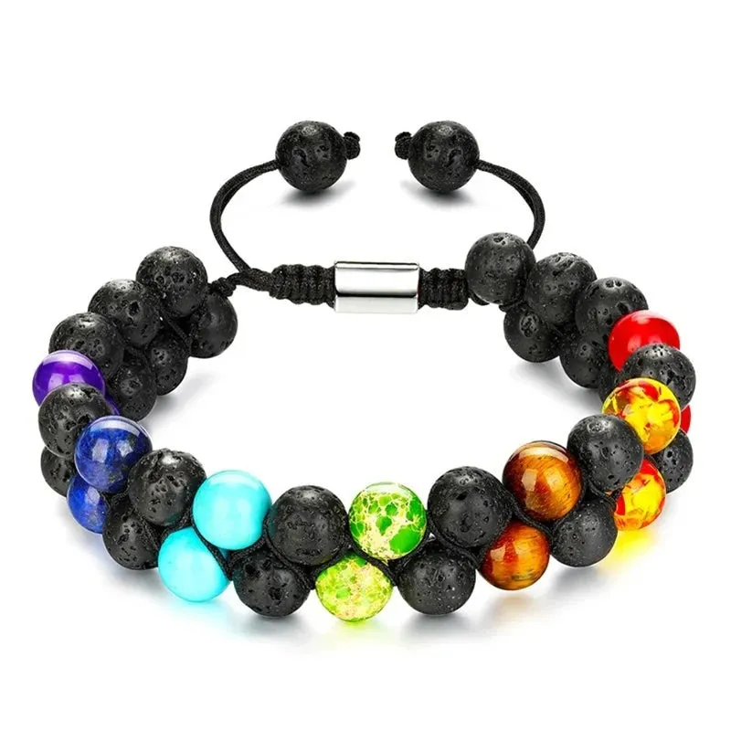 7 Chakra Stone Bead Yoga Meditation Healing Bracelet