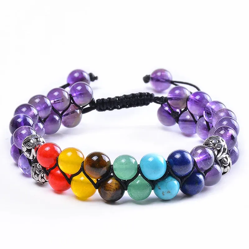 7 Chakra Stone Bead Yoga Meditation Healing Bracelet