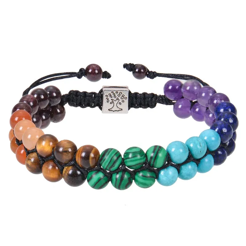 7 Chakra Stone Bead Yoga Meditation Healing Bracelet