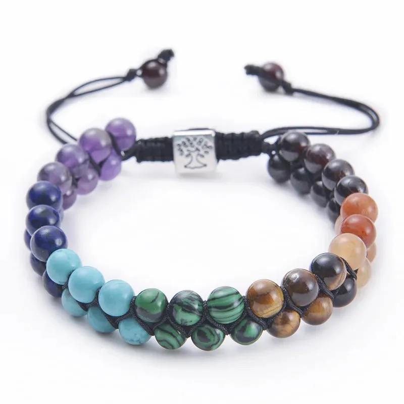 7 Chakra Stone Bead Yoga Meditation Healing Bracelet