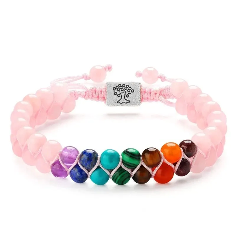 7 Chakra Stone Bead Yoga Meditation Healing Bracelet