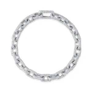 7.52CT DIAMOND PAVE PAPER CLIP LINK BRACELET