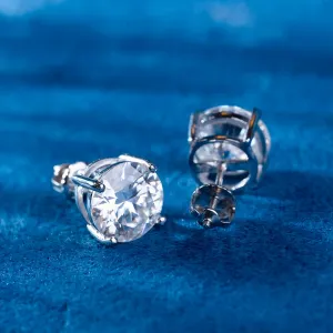 7.5MM Round Moissanite Stud Earrings