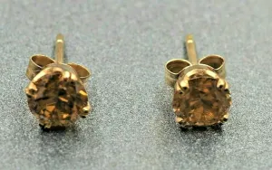 9ct Yellow Gold Golden Sapphire Stud Earrings